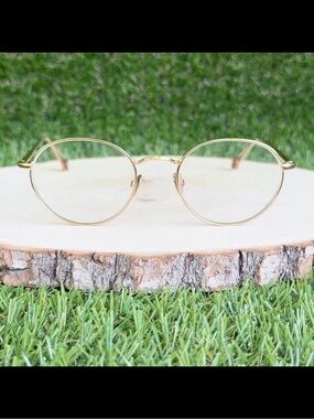 AHLEM Monge Eyeglasses Frame Champagne Gold 22k Electroplated Handmade France